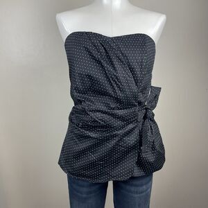 Spiegel Vintage Black Polka Dot Corset Blouse Y2K